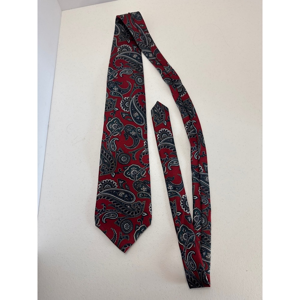 Pierre Cardin Mens Silk Paisley Necktie Red Navy Blue Green Classic Formal Tie
